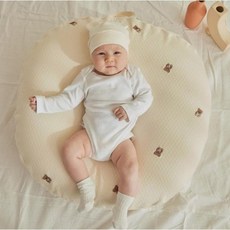 ROTOTO bebe 防溢奶透氣網眼型枕套, 蝴蝶結泰迪熊絎縫