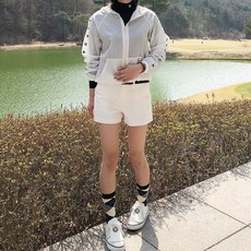 아크나인 여성 골프 레터링 자수로고 바람막이 점퍼 자켓 골프웨어