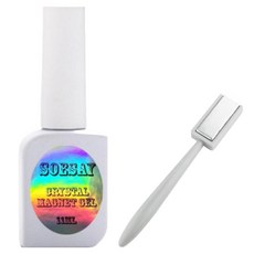 실버 자석 젤 네일 11ml (기본 자석 포함) 마그넷 캣츠아이 메탈릭 네일아트 셀프네일 젤 폴리쉬, 1개