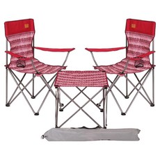 연필트리 접이식 캠핑의자 캠핑체어, 1개, 로얄체어 2개(레드)+테이블