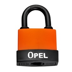 OPEL 방수 자물쇠 녹방지 창고 야외 대문 자물쇠, 주황색 긴고리 (4.5cm x 6cm), 1개