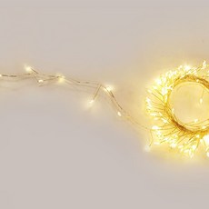 아리조명 LED 미리내 와이어 지네 전구 크리스마스 장식 줄 조명 6M 15M, 블랙코팅_웜화이트, 1개, 200구 (6M)