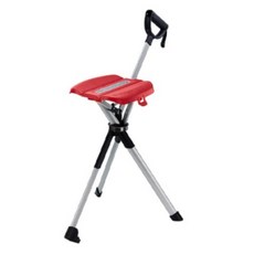 타다체어 시즌2 접이식 지팡이 의자 휴대용 어르신 부모님 효도선물, S165이하, 레드, 1개