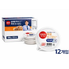 햇반 라이스플랜 저속노화 파로 통곡물밥 12개입, 2.28kg, 1박스