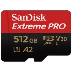 샌디스크 마이크로SD카드 Extreme PRO 익스트림 프로 SDSQXC + SD카드 케이스, 1개, 512GB 1개, 512GB