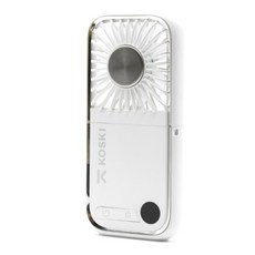 코스키 휴대용 접이식 미니 탁상용 목걸이 급속냉각 손선풍기 F30 Ultra 보조배터리5050mAh, 화이트