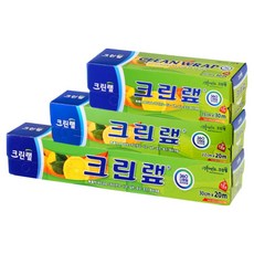 크린랲 비닐랩 15cm x 30M + 22cm x 20M + 30cm x 20M + 수세미, 1세트, 70m