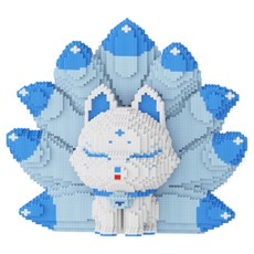 체리닷컴 캐릭터 디폼블럭 픽셀블록 대형26cm 46cm, 46cm 블루 구미호, 1세트, 1개