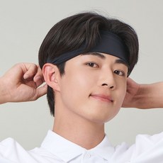 리레디 엑티브 스포츠 헤어밴드 2p, 블랙 + 블랙, 1개