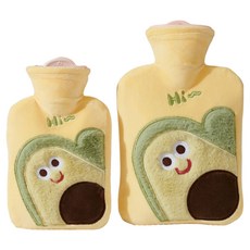 토리모 보온 물주머니 찜질팩 + 극세사커버 실리콘 온수팩 보냉, 아보카도2L(L)