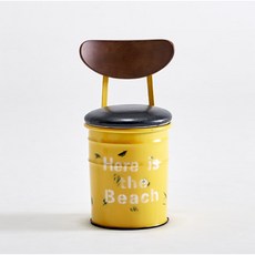 가구앤하우스 빈티지 수납 드럼통의자 고깃집 포장마차 포차 인테리어 깡통스툴 등받이의자 수납의자(6가지색상), 빈티지 수납 깡통의자 (옐로우), 1개