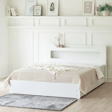 하포스 E0 3단 멀티 서랍 침대 프레임 S SS D Q (LED헤드 매트포함 지정일설치), 미니피스3단+하모니 헤드 (화이트) 리즌 23 파워본넬