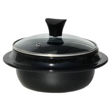 김수미 IH 포세린 가마솥 인덕션 뚝배기 냄비, 1개, 블랙, 17cm