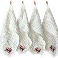 스모어하우스 자체제작 6겹 요루거즈 순면 친환경 키친 크로스 행주 고리수건, 3개, 화이트