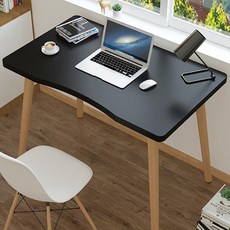 공간절약 1인용 독서실 곡선라인 책상 사무용 컴퓨터 책상, 블랙