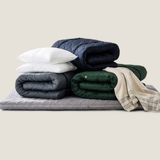 9존 접이식 인생 매트리스 토퍼 침대 바닥 수면매트, 코튼블루, 70mm