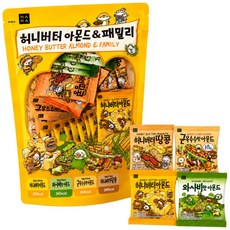 나라 허니버터 아몬드 패밀리 미니팩 4가지맛, 1개, 250g