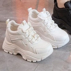 XVWO 여성 키높이 8CM 복고 통굽 스니커즈 두꺼운 밑창 어글리슈즈 캐주얼 운동화