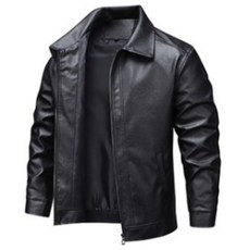 XVWO 남성 PU 가죽 자켓 가을 겨울 카라 점퍼 남자 오버핏 아우터