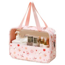 오세르앙 러블리 투명 스윗파우치 목욕가방, 핑크 나비꽃