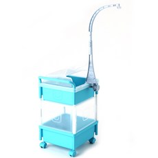 SNS 2層滾輪方型收納箱 C款+蓋子+支架+掛勾, 藍色