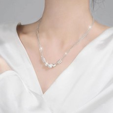 AKIPANDA 여성 행운 실버 목걸이