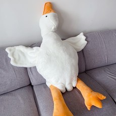 Haengbuk 오리 대형인형 안고자는 베개 모찌 인형 롱쿠션 동물 바디필로우