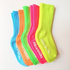 앨리스양말 유아동형광골지 5족세트