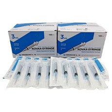 한국백신 일회용 주사기 3ml 23G 1" 100개, 2박스