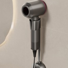 일상채움 강력 2중 흡착 각도 조절 드라이기 거치대, 1개, 그레이