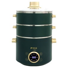 키친아트 멀티쿠커 2L + 2단 전기찜기, 그린골드 멀티쿠커 2L