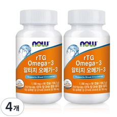 now 健兒婷 rTG Omega-3魚油軟膠囊, 90顆, 4罐