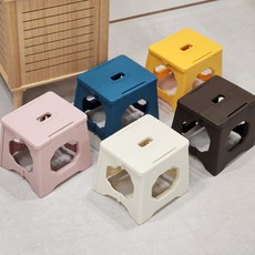 안전잠금 접이식 의자 플라스틱 폴딩 체어 휴대용 간이, 아이보리