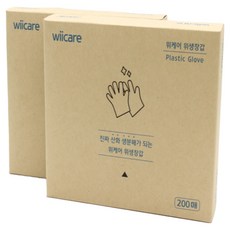 위케어 산화생분해 크린위생장갑 제로웨이스트 썩는비닐 손가락 폴리글러브 200매, 1개