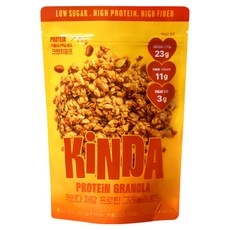 카인다 저당 단백질 그래놀라 오트 무설탕 시리얼, 3개, 200g