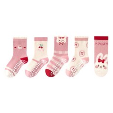 투해피 아동용 미끄럼방지양말 5컬레- A12 리본토끼