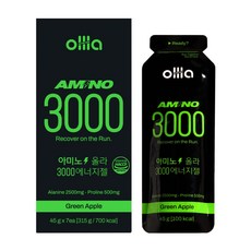 올라 아미노 3000 에너지젤 파워젤 마라톤 자전거 그린애플, 7개, 45g