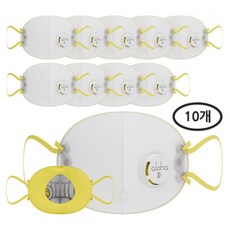 알로하 방진마스크 1급 10매 안면부여과식 보형물 밸브형 AF100V, 대형, 1개