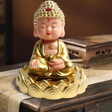 노호혼 태양열 움직이는 스님, 부처님 금색, 1개