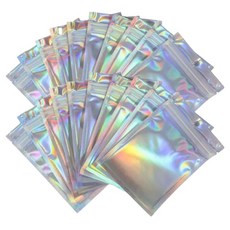 우아여우 오로라 홀로그램 지퍼백 선물 포장 100p 5종, 10.5x15, 100개