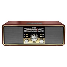 디큐브 레트로 라디오 무선 블루투스 라디오 스피커 20W+20W 가정용, 브라운, 레트로라디오