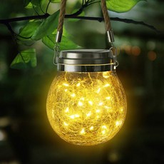 JJBB 태양광 항아리 정원등 야외용 조명 (프리미엄 LED 30구 / 강화된 방수), 웜화이트(주광색-노란빛)