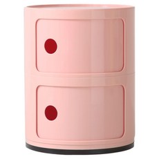 트렌드컨테이너 캔빌리지 원형 수납장 협탁, 핑크