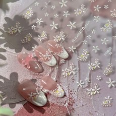 키라데이 플라워 블룸 네일스티커, 1개, 화이트