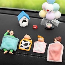 자동차 피규어 7종 세트 자동차 차량 장식 인테리어 장식 소품, 잠자는 짱구 가족  7종 세트, 1개