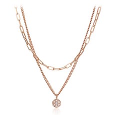 [엘르주얼리] 14k Gold Plated 체인 레이어드 블링 목걸이 ELBRNN143 패션의류/잡화/여성패션 반품 최저가 18,320원 로켓배송