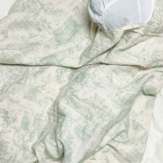 마롤로뜨 거즈 아기 블랭킷 사계절 낮잠 이불 담요 신생아 겉싸개 뜨왈드주이, 민트_뜨왈드주이 블랭킷