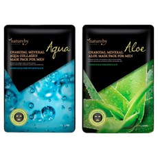 네이처바이 남성용 마스크팩 알로에 10매, 25ml