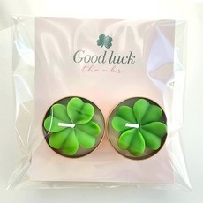 네잎클로버 행운티라이트 향초 양초 크리스마스캔들 단체답례품, 프리지아향, 1개