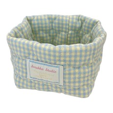 5종 체크 패브릭 수납 바구니, 04. 민트(T10034), 1세트